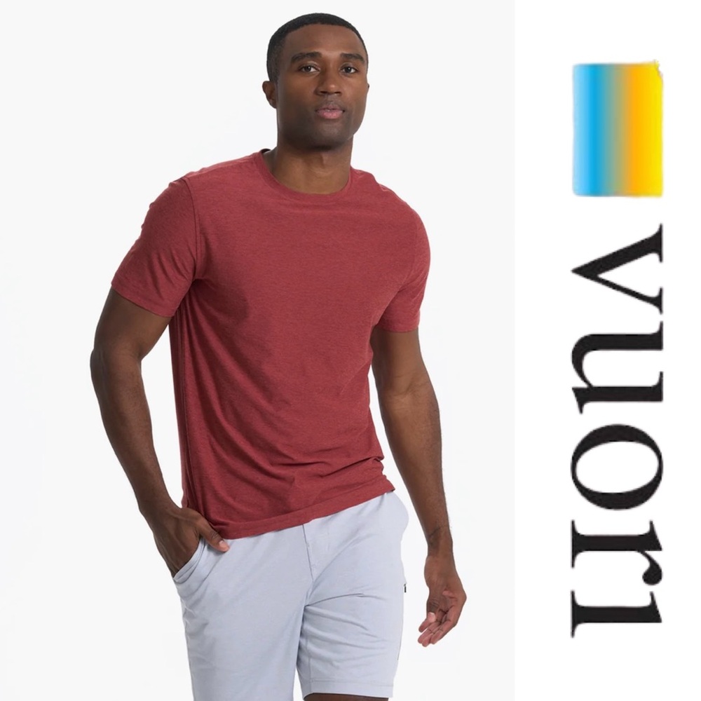 NWT |  Vuori | Short Sleeve Strato Tech Tee | XL | Currant Heather